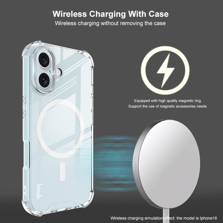For iPhone 16 IMAK Space Shield PC + TPU Airbag Shockproof MagSafe Phone Case(Transparent)