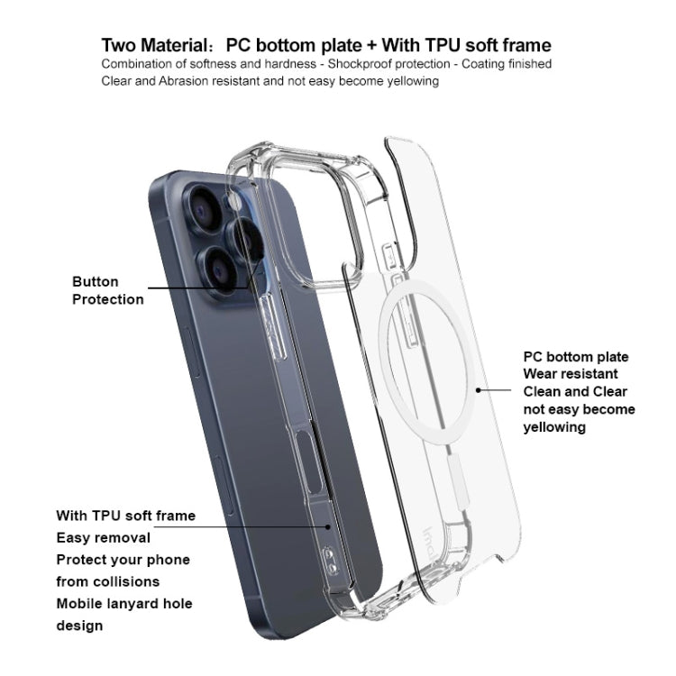 For iPhone 16 Pro IMAK Space Shield PC + TPU Airbag Shockproof MagSafe Phone Case(Transparent)