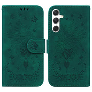 For Samsung Galaxy S25 5G Butterfly Rose Embossed Leather Phone Case(Green)