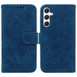 For Samsung Galaxy S25+ 5G Butterfly Rose Embossed Leather Phone Case(Blue) - Galaxy S25+ 5G Cases by PMC TechLife | Online Shopping South Africa | PMC TechLife | Buy Now Pay Later Mobicred