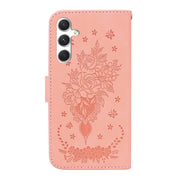 For Samsung Galaxy S25+ 5G Butterfly Rose Embossed Leather Phone Case(Pink)