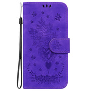 For Samsung Galaxy S25 Ultra 5G Butterfly Rose Embossed Leather Phone Case(Purple)