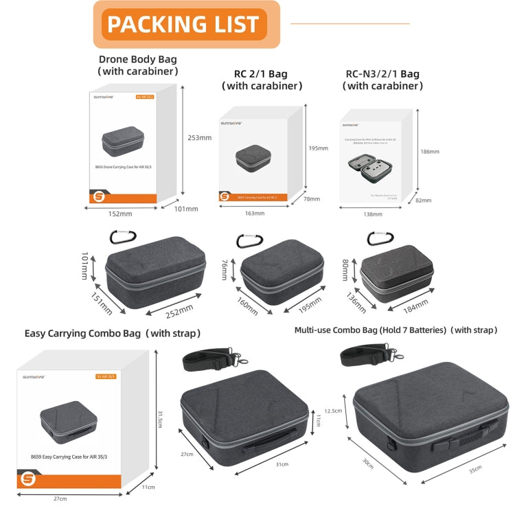 Sunnylife Carrying Case Bag, Model:A3-B660 Batteries Bag