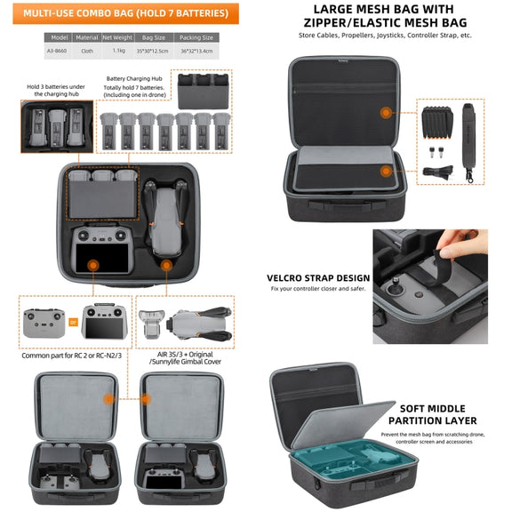 Sunnylife Carrying Case Bag, Model:A3-B660 Batteries Bag