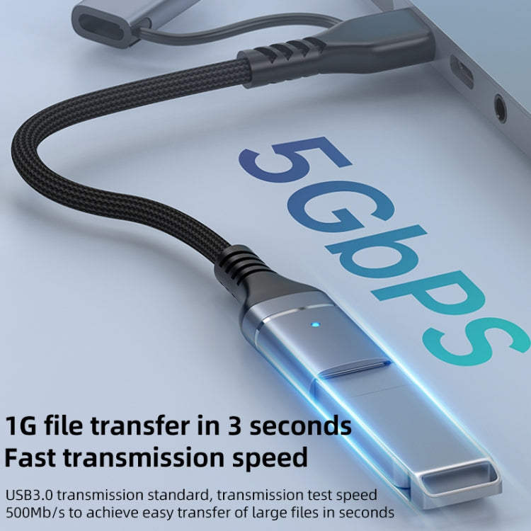 ADS-619 2 in 1 Type-C and 8 Pin to USB 3.0 OTG Adapter(Silver)