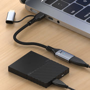 ADS-619 2 in 1 Type-C and 8 Pin to USB 3.0 OTG Adapter(Silver)