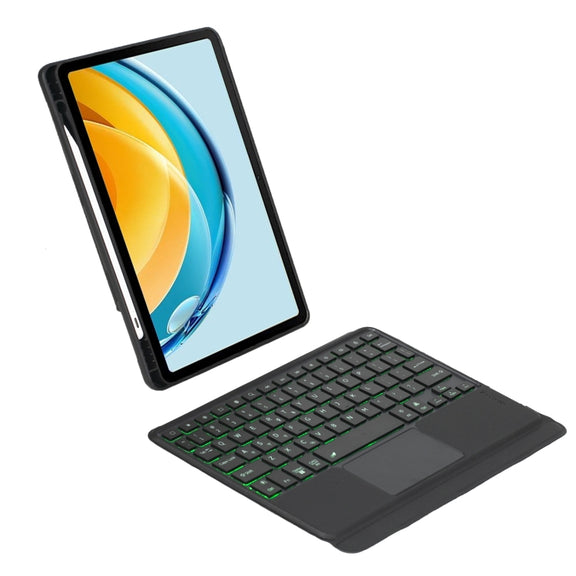 For Matepad SE 10.4 2023 Detachable Backlit Bluetooth Keyboard Leather Case with Touchpad(Black)