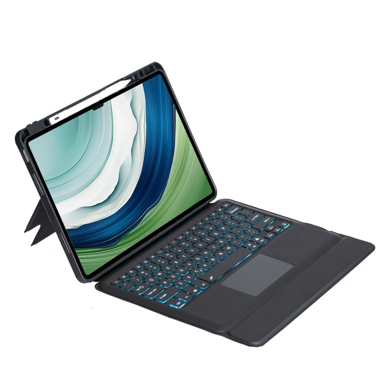 For Huawei MatePad Pro 13.2 Detachable Backlit Bluetooth Keyboard Leather Case with Touchpad(Black)