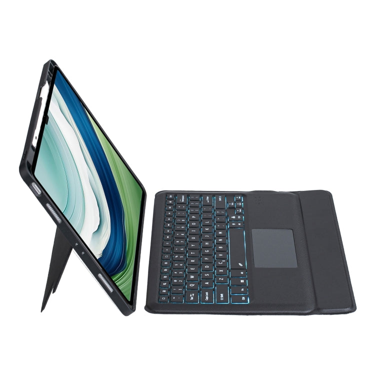 For Huawei MatePad Pro 13.2 Detachable Backlit Bluetooth Keyboard Leather Case with Touchpad(Black)