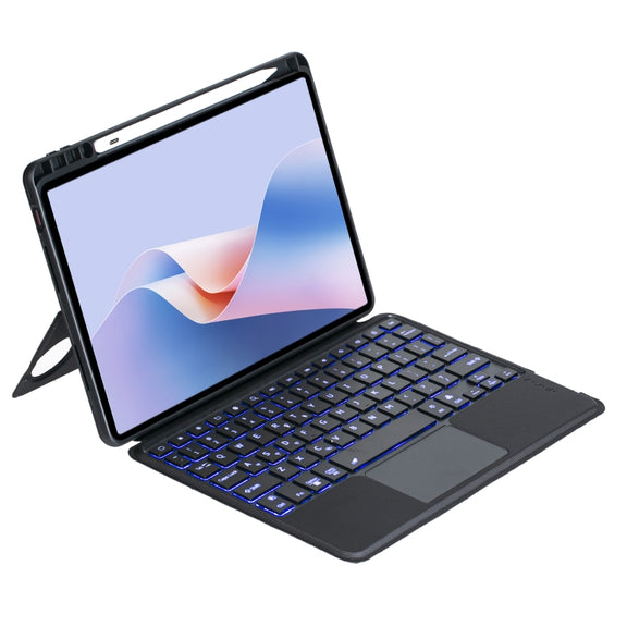 For Huawei MatePad 11.5 S Detachable Backlit Bluetooth Keyboard Leather Case with Touchpad(Black)