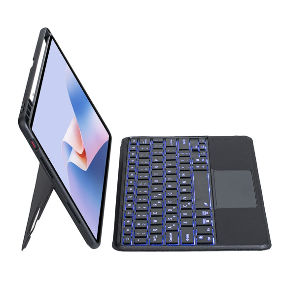 For Huawei MatePad 11.5 S Detachable Backlit Bluetooth Keyboard Leather Case with Touchpad(Black)