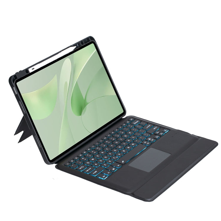 For Huawei MatePad Air 12 2024 Detachable Backlit Bluetooth Keyboard Leather Case with Touchpad(Black)