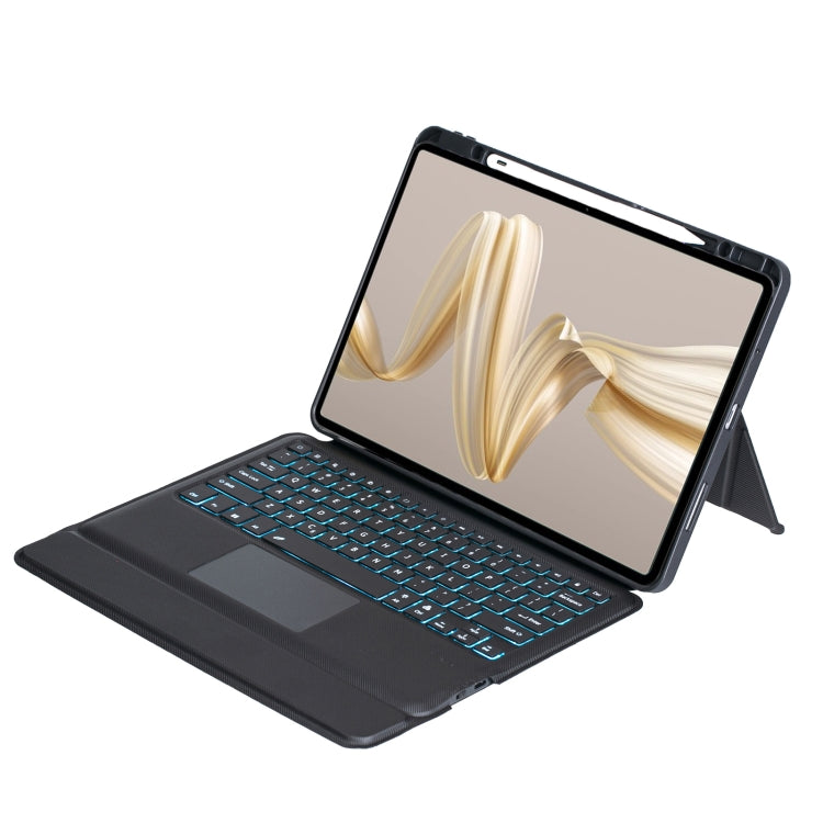 For Huawei MatePad Pro 12.2 2024 Detachable Backlit Bluetooth Keyboard Leather Case with Touchpad(Black)