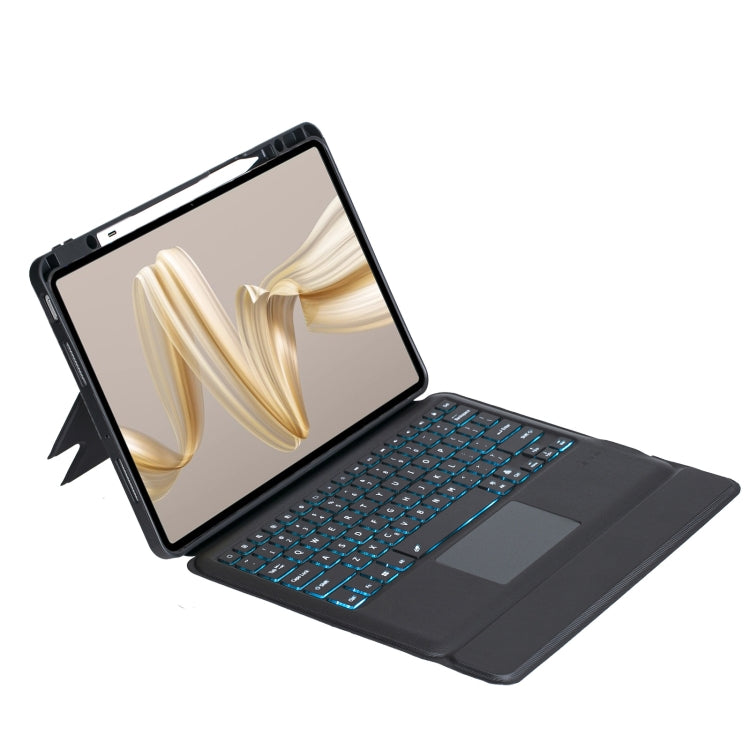 For Huawei MatePad Pro 12.2 2024 Detachable Backlit Bluetooth Keyboard Leather Case with Touchpad(Black)