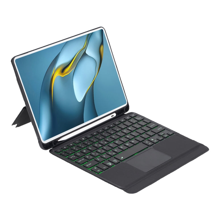 For Huawei MatePad Pro 10.8 2021 / 2019 Detachable Backlit Bluetooth Keyboard Leather Case with Touchpad(Black)