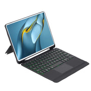 For Huawei MatePad Pro 10.8 2021 / 2019 Detachable Backlit Bluetooth Keyboard Leather Case with Touchpad(Black)