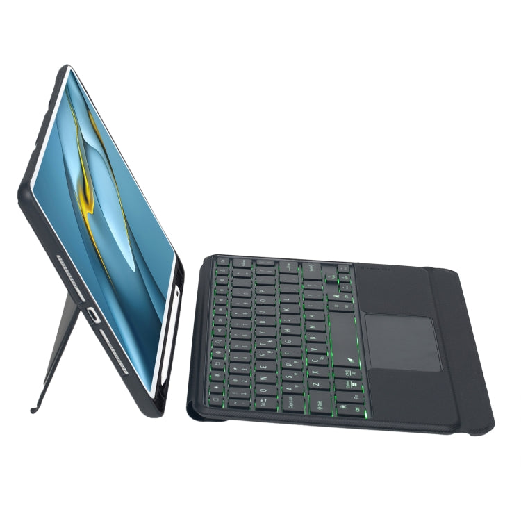 For Huawei MatePad Pro 10.8 2021 / 2019 Detachable Backlit Bluetooth Keyboard Leather Case with Touchpad(Black)