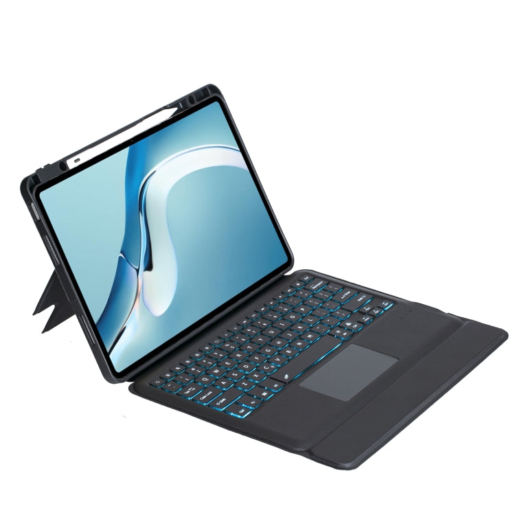 For Huawei MatePad Pro 12.6 2021 Detachable Backlit Bluetooth Keyboard Leather Case with Touchpad(Black)