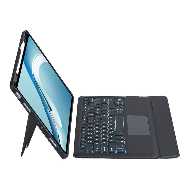 For Huawei MatePad Pro 12.6 2021 Detachable Backlit Bluetooth Keyboard Leather Case with Touchpad(Black)