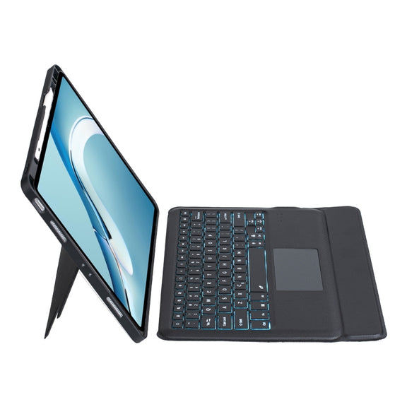 For Huawei MatePad Pro 12.6 2021 Detachable Backlit Bluetooth Keyboard Leather Case with Touchpad(Black)
