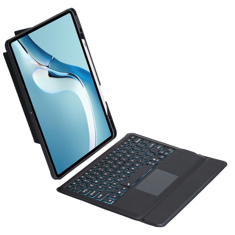 For Huawei MatePad Pro 12.6 2021 Detachable Backlit Bluetooth Keyboard Leather Case with Touchpad(Black)