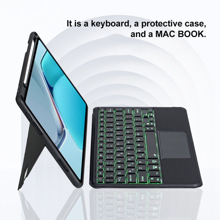For Huawei MatePad 11 2021 Detachable Backlit Bluetooth Keyboard Leather Case with Touchpad(Black)