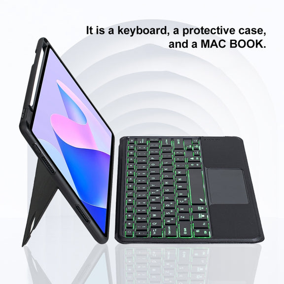 For Huawei MatePad 11 2023 Detachable Backlit Bluetooth Keyboard Leather Case with Touchpad(Black)