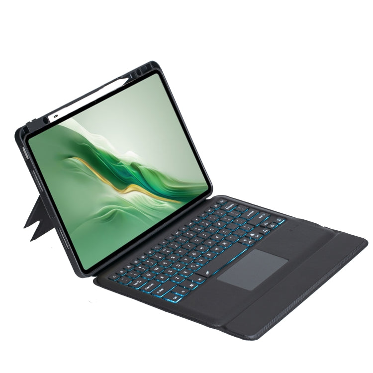 For Honor MagicPad 2 12.3 Detachable Backlit Bluetooth Keyboard Leather Case with Touchpad(Black)