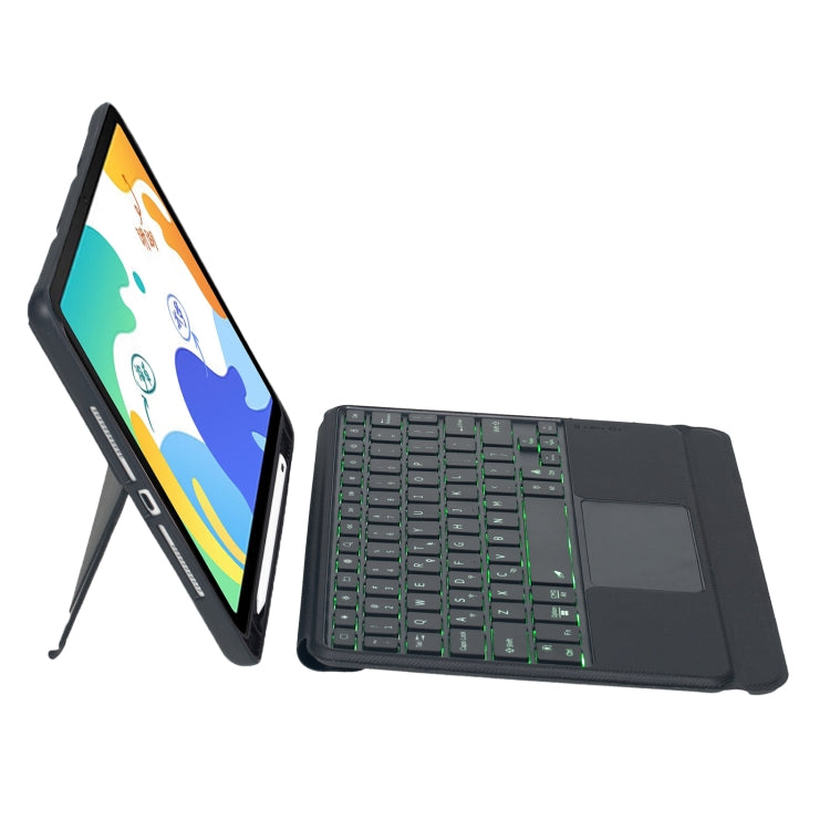 For Honor V6 / Tablet V7 Detachable Backlit Bluetooth Keyboard Leather Case with Touchpad(Black)