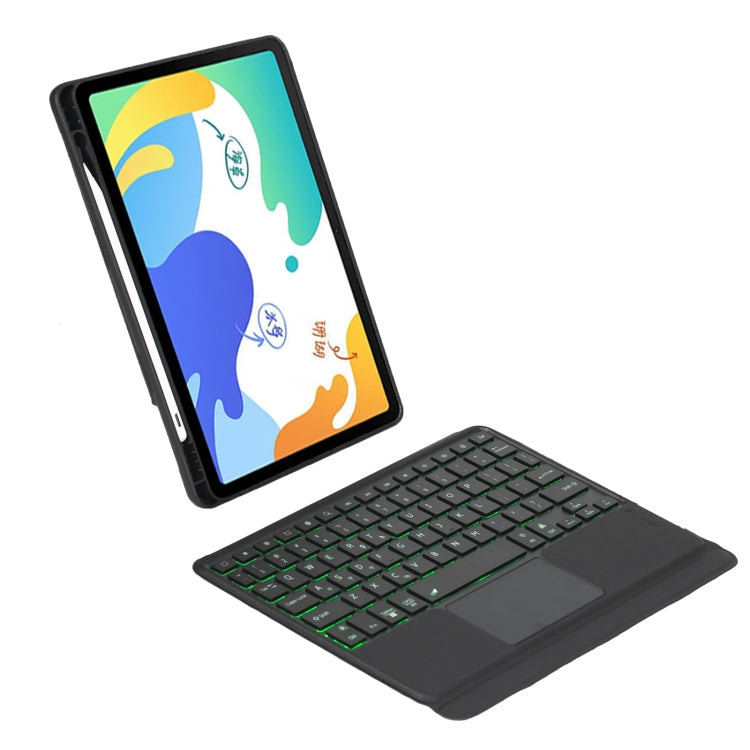 For Honor V6 / Tablet V7 Detachable Backlit Bluetooth Keyboard Leather Case with Touchpad(Black)