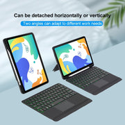 For Honor V6 / Tablet V7 Detachable Backlit Bluetooth Keyboard Leather Case with Touchpad(Black)
