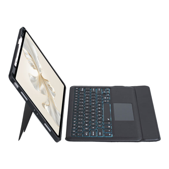 For Honor Pad 9 Pro / Pad V8 Pro Detachable Backlit Bluetooth Keyboard Leather Case with Touchpad(Black)