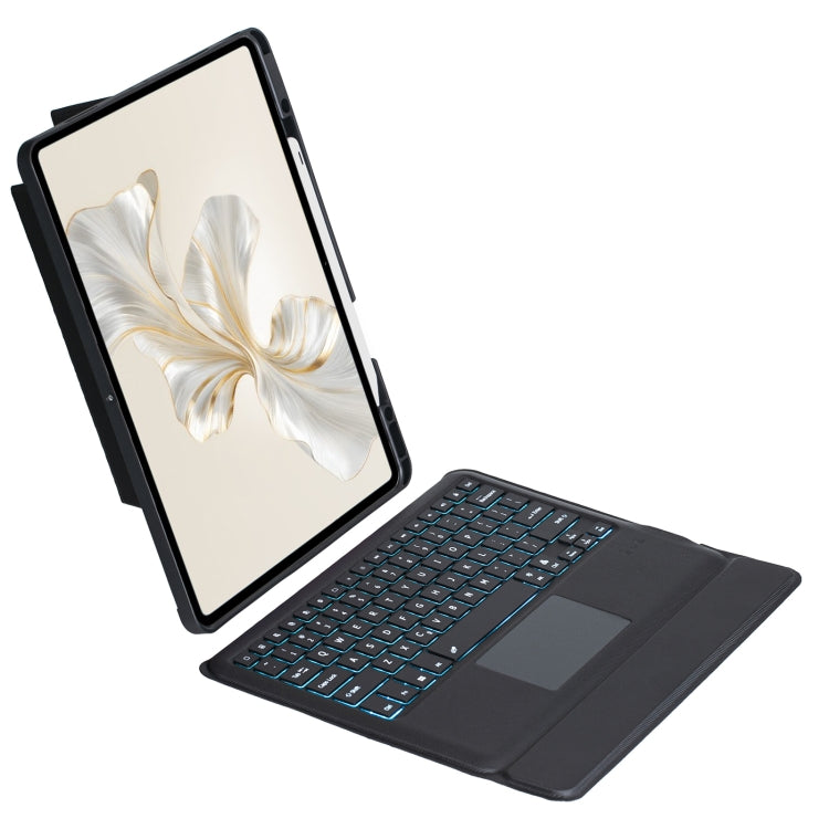 For Honor Pad 9 Pro / Pad V8 Pro Detachable Backlit Bluetooth Keyboard Leather Case with Touchpad(Black)
