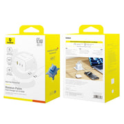 Baseus PD65W USB and 2 USB-C / Type-C Fast Charger With 1m Type-C Cable, Plug Type:UK Plug(White)