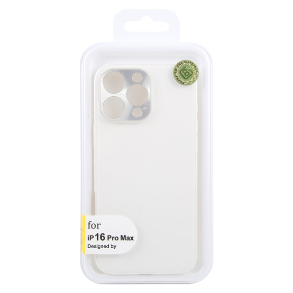 For iPhone 16 Pro Max GEBEI Plain Leather TPU Hybrid PU Phone Case(White)