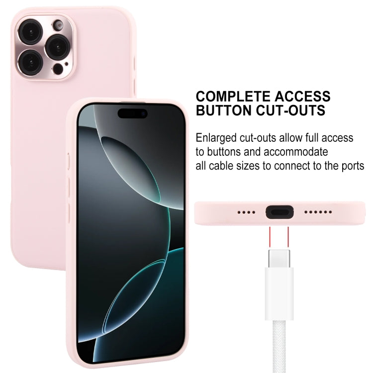 For iPhone 16 Pro Max GEBEI Plain Leather TPU Hybrid PU Phone Case(Pink)