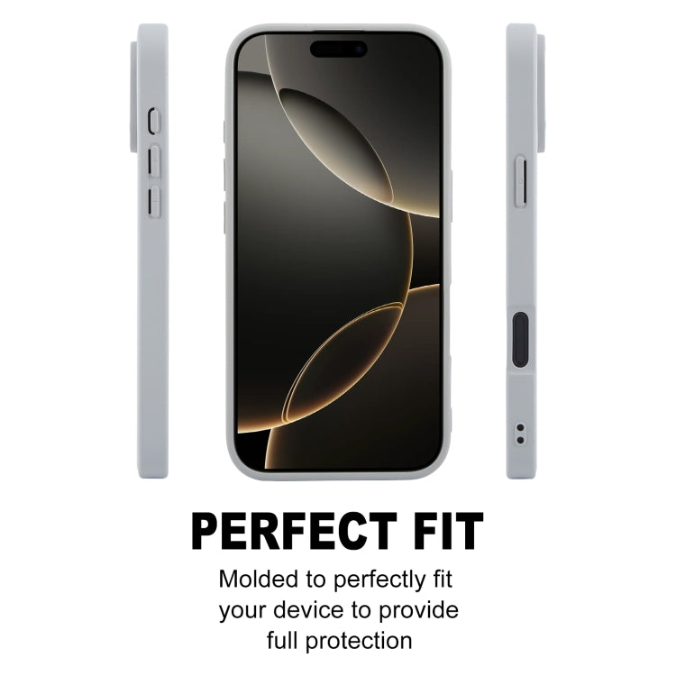For iPhone 16 Pro Max GEBEI Plain Leather TPU Hybrid PU Phone Case(Grey)