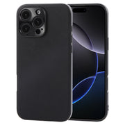 For iPhone 16 Pro Max GEBEI Plain Leather TPU Hybrid PU Phone Case(Black)