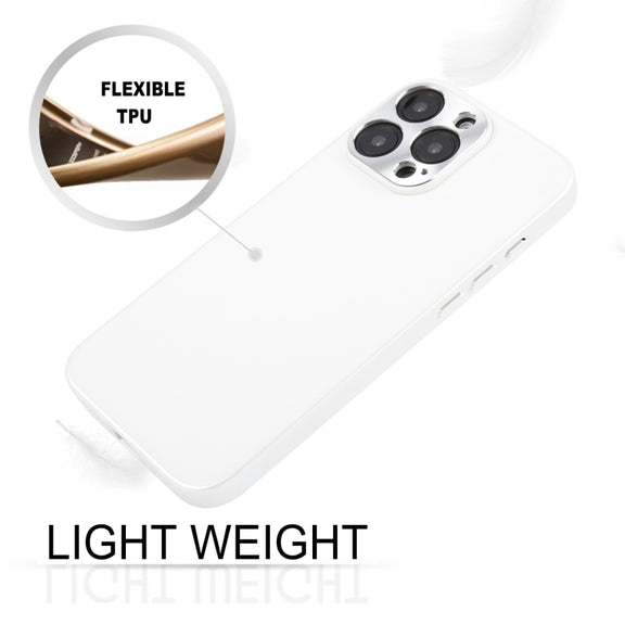 For iPhone 16 Pro GEBEI Plain Leather TPU Hybrid PU Phone Case(White)
