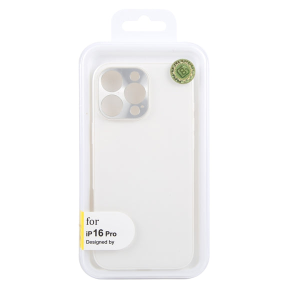 For iPhone 16 Pro GEBEI Plain Leather TPU Hybrid PU Phone Case(White)