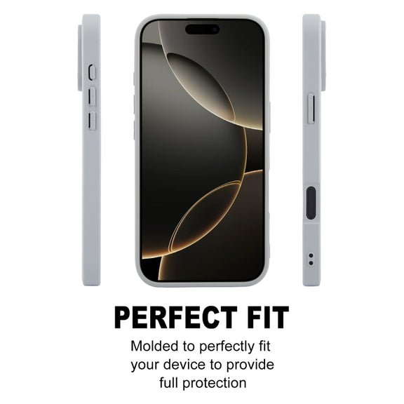 For iPhone 16 Pro GEBEI Plain Leather TPU Hybrid PU Phone Case(Grey)