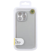 For iPhone 16 Pro GEBEI Plain Leather TPU Hybrid PU Phone Case(Grey)