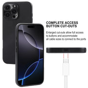For iPhone 16 Pro GEBEI Plain Leather TPU Hybrid PU Phone Case(Black)
