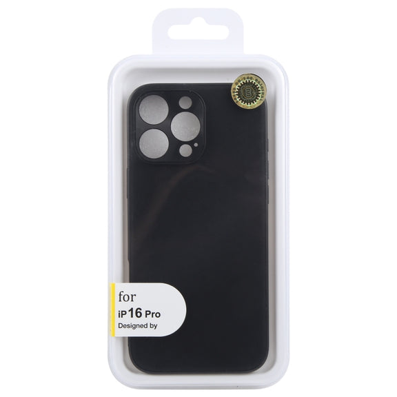 For iPhone 16 Pro GEBEI Plain Leather TPU Hybrid PU Phone Case(Black)
