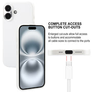 For iPhone 16 Plus GEBEI Plain Leather TPU Hybrid PU Phone Case(White)