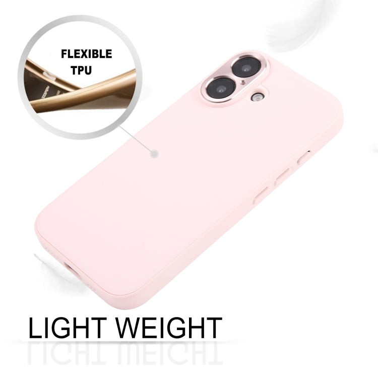 For iPhone 16 Plus GEBEI Plain Leather TPU Hybrid PU Phone Case(Pink)