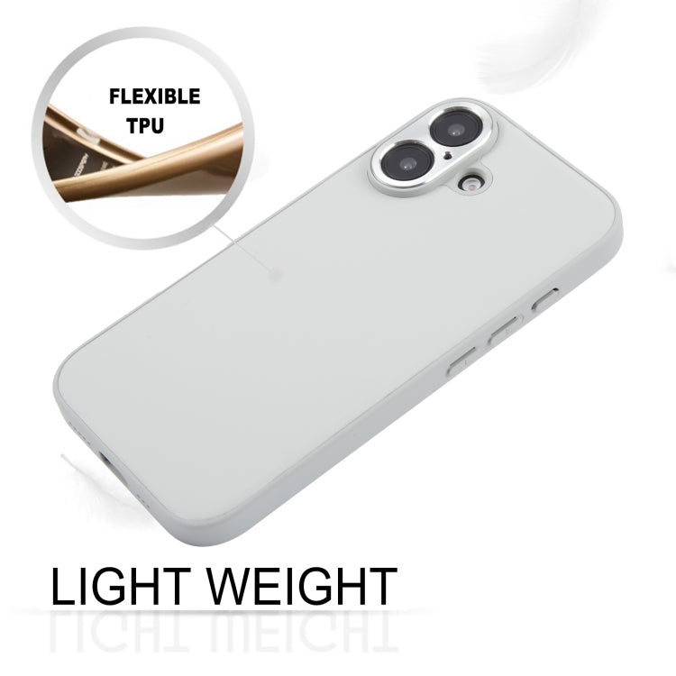 For iPhone 16 Plus GEBEI Plain Leather TPU Hybrid PU Phone Case(Grey)