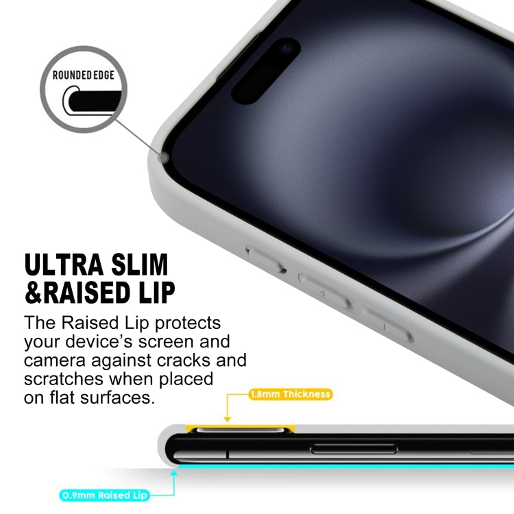 For iPhone 16 Plus GEBEI Plain Leather TPU Hybrid PU Phone Case(Grey)