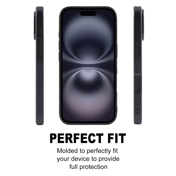 For iPhone 16 Plus GEBEI Plain Leather TPU Hybrid PU Phone Case(Black)