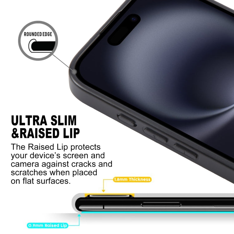 For iPhone 16 Plus GEBEI Plain Leather TPU Hybrid PU Phone Case(Black)